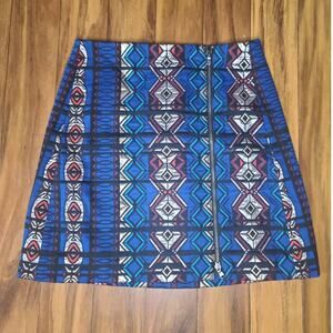 J Crew geometric stained glass zipper front skirt - 6